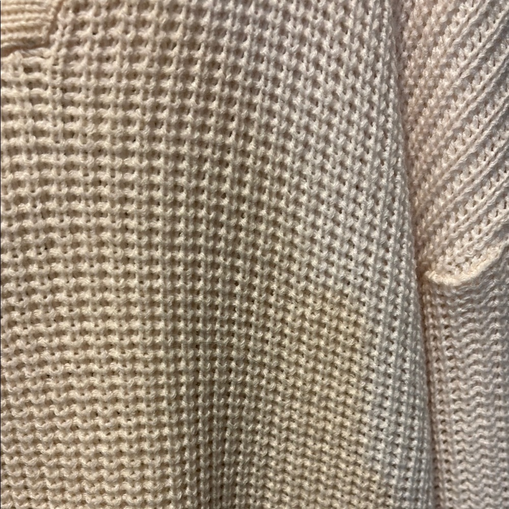 Cream Distressed Knit Sweater - Picture 3 of 6